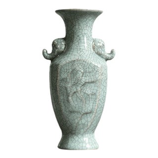 Chinese Ceramic Vase, Gun Ware Celadon Glaze Porcelain Vase For Sale