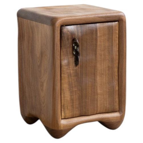 Brown Walnut and Glazed Ceramic Nightstand by Alexander Knysch For Sale - Image 8 of 8