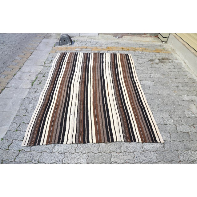 1960s Handmade Stripe Kilim Rug For Sale - Image 11 of 11