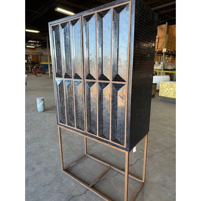 Global Views Horn Inlay Bar Cabinet Black/Antique Brass For Sale - Image 14 of 16
