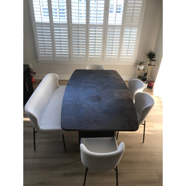 Arhaus Dining Table With 4 Upholstered Chairs + Bench in Excellent Condition For Sale - Image 10 of 14