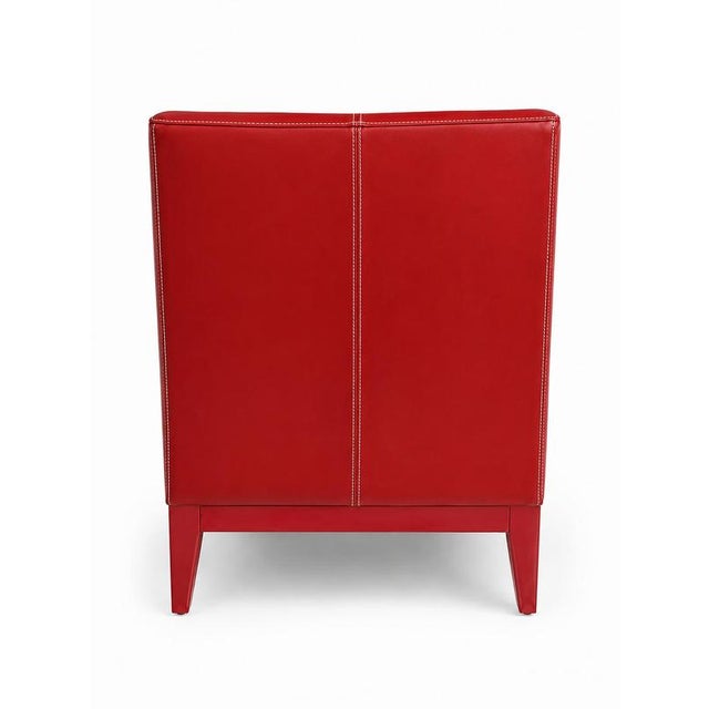 Cub Chair in Leather and Wood by Christophe Perichon For Sale - Image 6 of 7