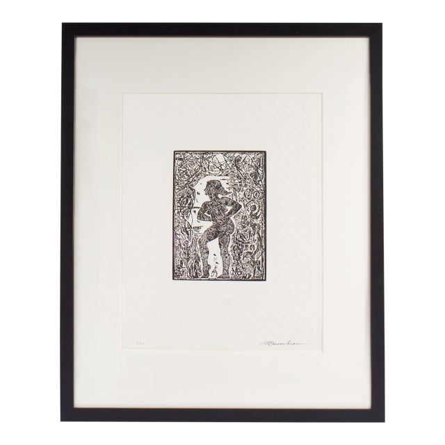 Abstract Intaglio Print With Embossing by Martin Barooshian For Sale