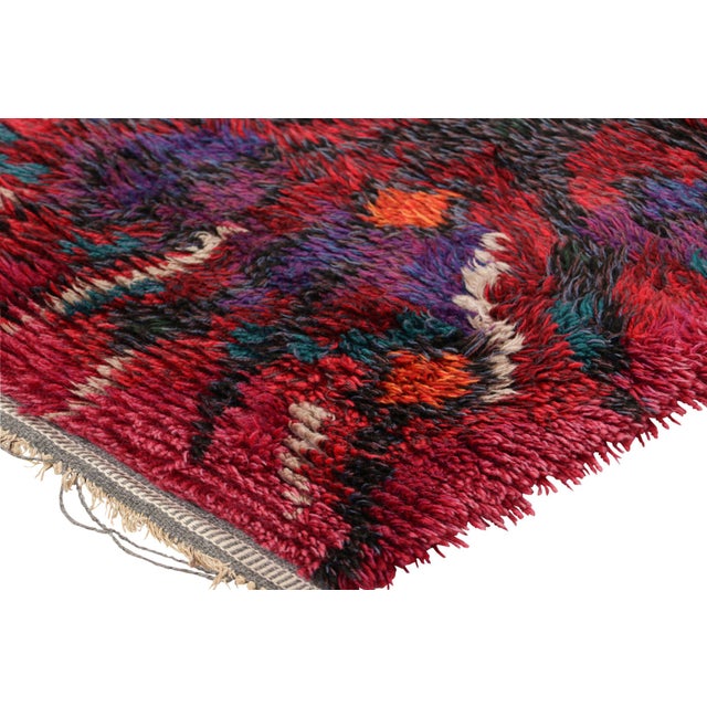 1960s Vintage Swedish Rug With Polychromatic Abstract Pattern | Rug & Kilim For Sale - Image 5 of 8