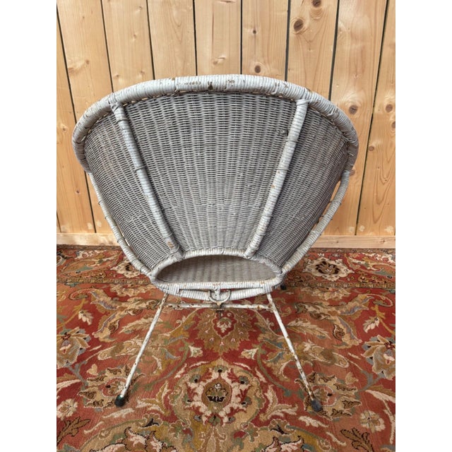 Wicker Shell Chair, 1960s For Sale - Image 3 of 9
