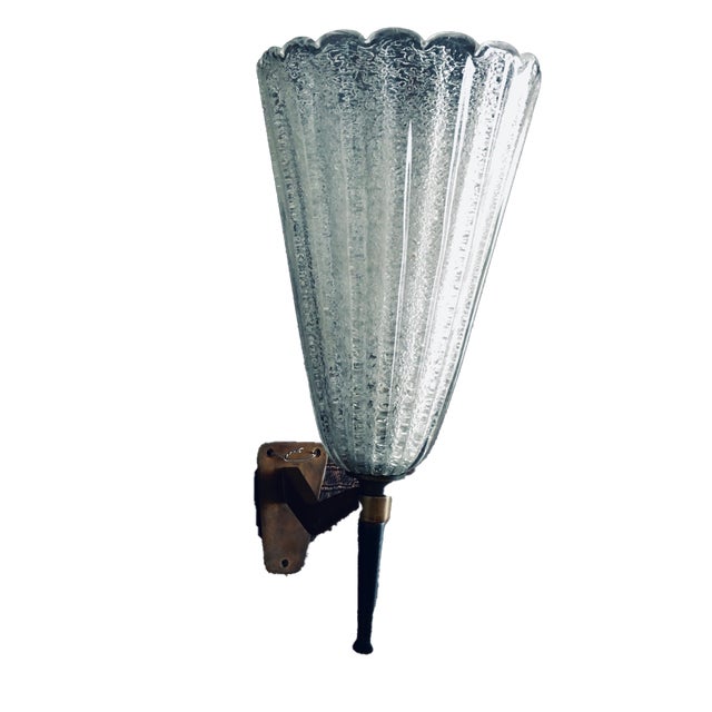 Italian Art Glass Wall Lamp by Barovier & Toso, 1950s For Sale
