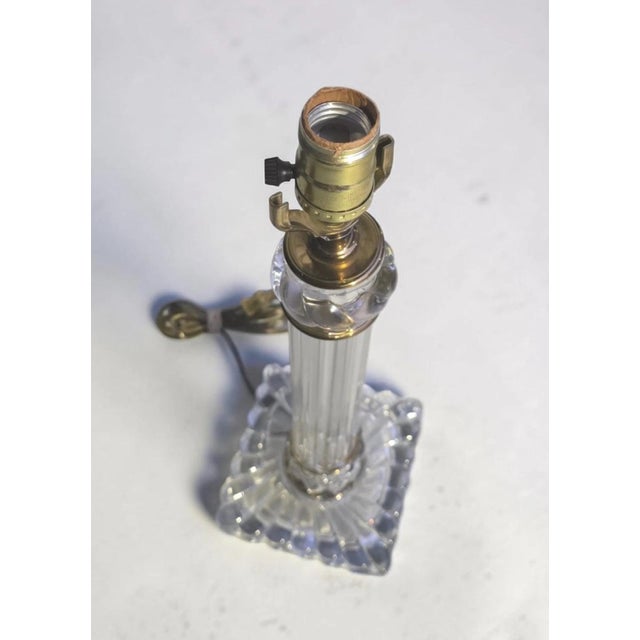 1910-20 French Large Crystal Columnar Table Lamp by Baccarat For Sale In Miami - Image 6 of 10