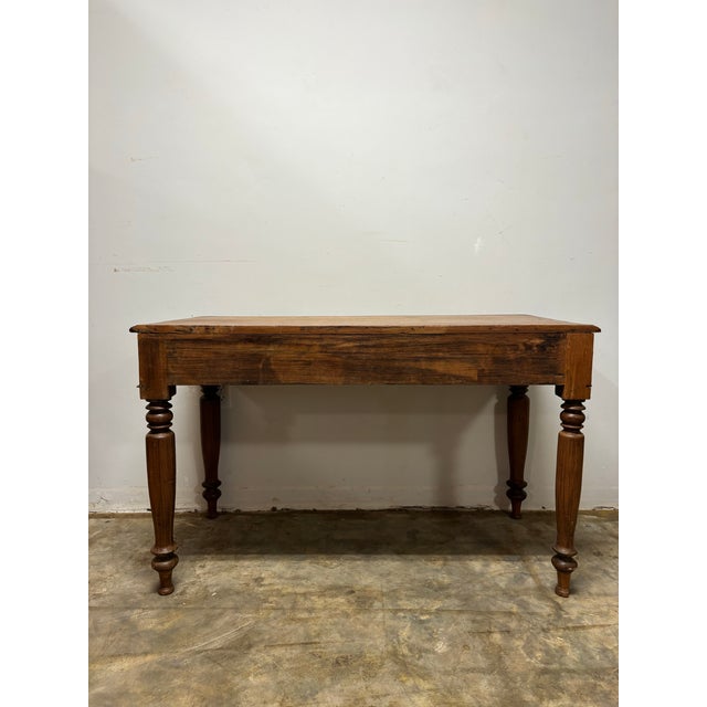 Antique French Oak Console Table or Writing Desk For Sale - Image 9 of 11