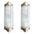 Vintage Art Deco Skyscraper Brass & Glass Rod Fixture Ship Light Wall Sconces - a Pair For Sale