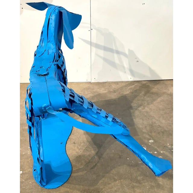 Pop Art Garden Fountain/ Sculpture of a Standing Blue Dog Chairish