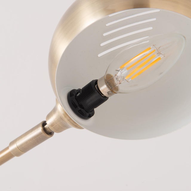 2020s Quinto Arc Lamp - Weathered Brass Steel, Black Marble Base, Mushroom Shade, Dimmable For Sale - Image 5 of 8