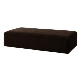Fragments Identity Truffle Brown Velvet Cocktail Ottoman For Sale