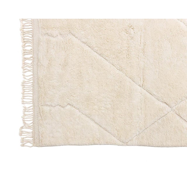 Textile Asymmetric Diamond & Line Tone-on-Tone Hand-Knotted Wool Rug | 13'3" X 10'2" | One of a Kind For Sale - Image 7 of 7