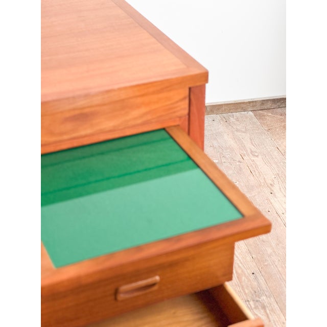 Mid-Century Modern Teak Executive Desk with Leather Inlay, 1970s For Sale - Image 18 of 18