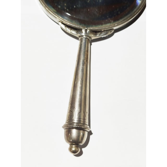 Silver Hand Mirror and Silver Brush, 1800s, Set of 2 For Sale - Image 4 of 12