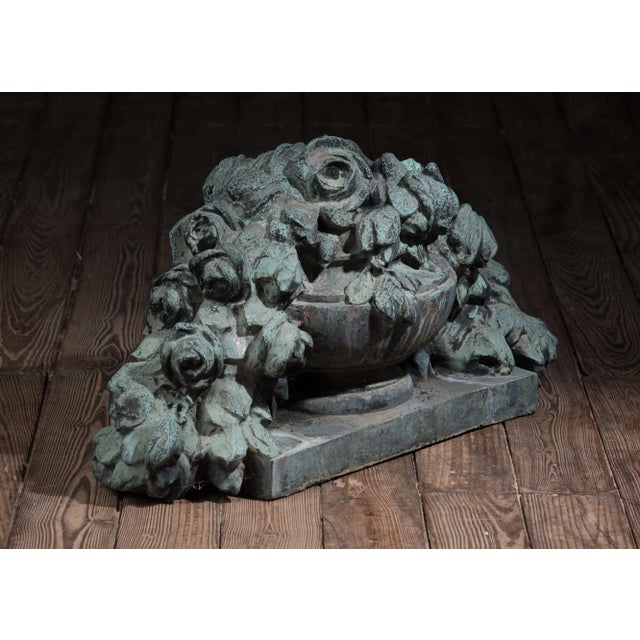 The School of Paris Large Mid 19th Century French Verdigris Bronze Floral Sculpture For Sale - Image 3 of 11