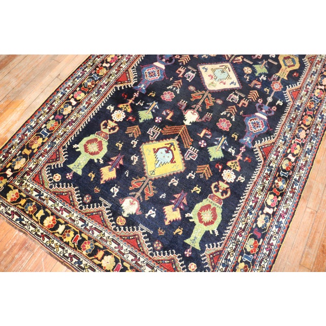 Textile Antique Zabihi Collection Persian Shiraz Gallery Size Rug For Sale - Image 7 of 12