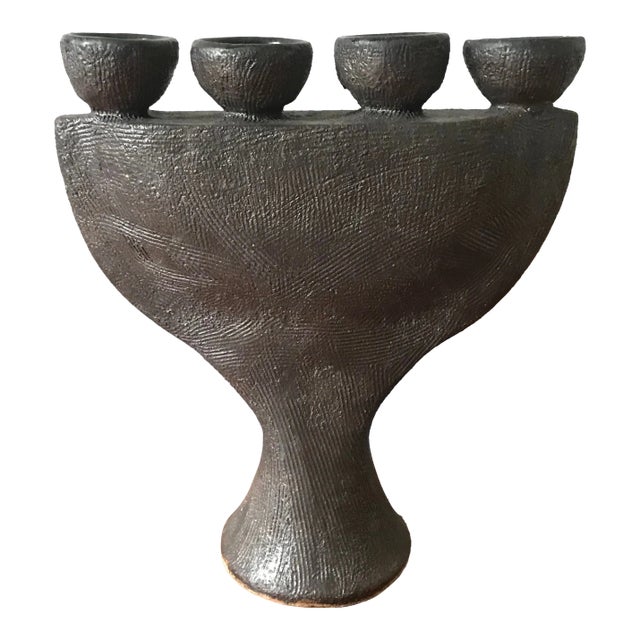 Textured Matte Black Signed Victoria Shaw (Portland Artist) Sculpture For Sale