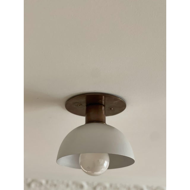 Kitchen Spotlights with White Shades and Brass Fittings, Set of 2 For Sale - Image 5 of 10