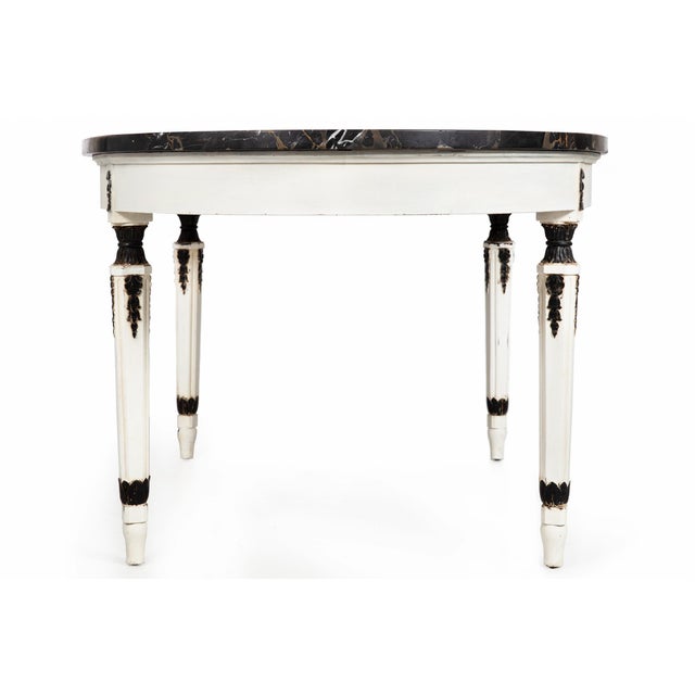 French Napoleon III Ovular Dining Table With Nero Portoro Marble Top For Sale - Image 3 of 18