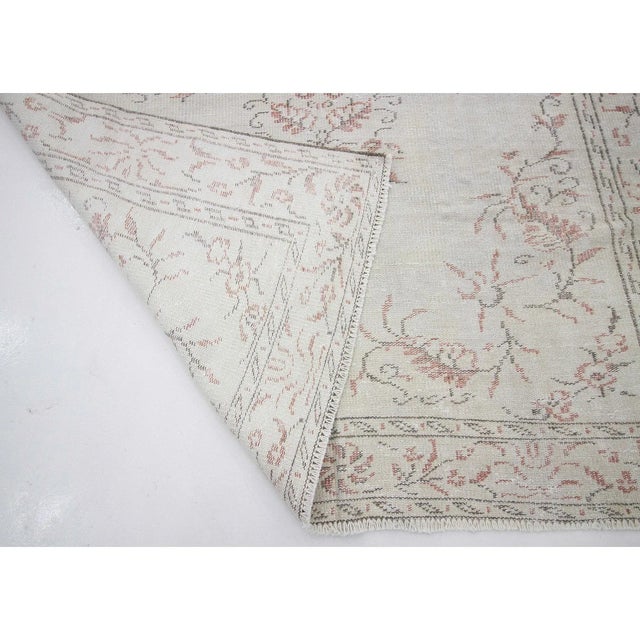 Mid 20th Century 1960s Vintage Faded Turkish Rug- 5′9″ × 8′8″ For Sale - Image 5 of 7