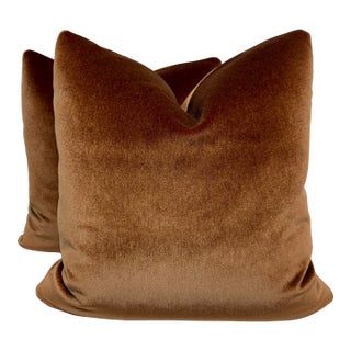 Dedar "Vladimiro Mohair" in Zucca 22" Pillows-a Pair For Sale