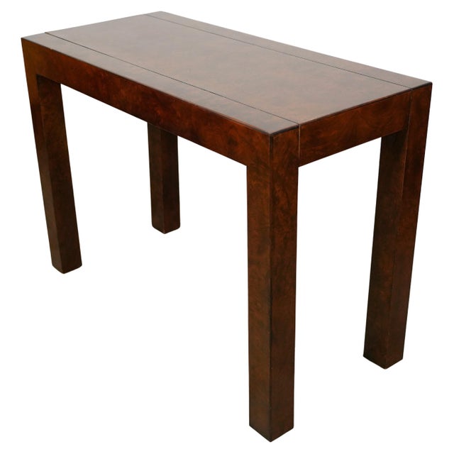 John Widdicomb Modern Parsons Style Burl Wood Console Table, 1970s For Sale - Image 9 of 10