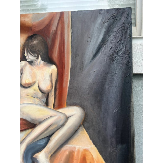 Portraiture Late 20th Century Expressionist Nude Portrait Oil Painting Study For Sale - Image 3 of 9