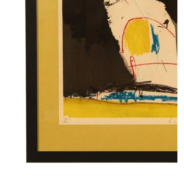 Paint American Abstract Expressionist Color Pochoir "Capriccio" Signed Numbered 80/200 by Robert Motherwell, 1961 For Sale - Image 7 of 10