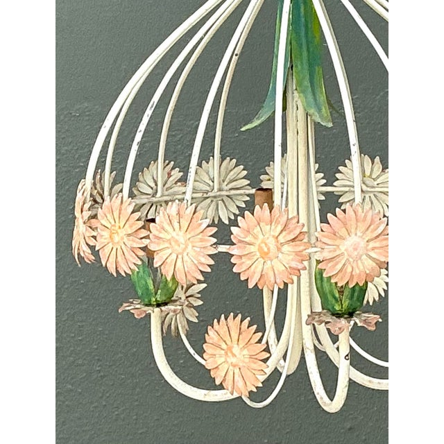 Vintage Tole Daisy Chandelier For Sale - Image 12 of 12