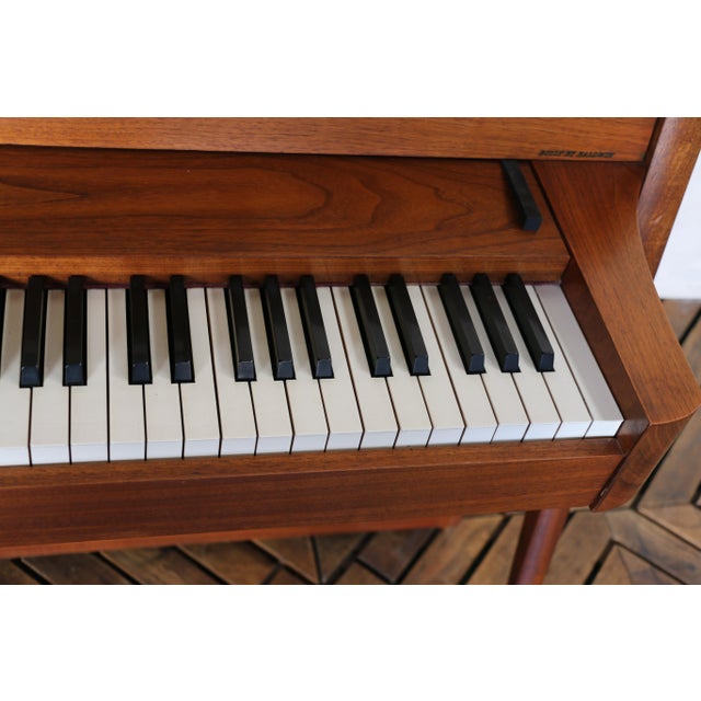 Mid-Century Modern Baldwin Acrosonic Walnut Upright Piano With Cane Panels, Circa 1960s For Sale - Image 12 of 18