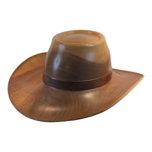 Hand Turned One of a Kind Walnut Cowboy Hat