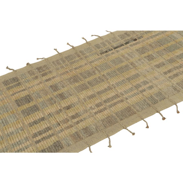 2010s Moroccan Style Runner in Beige-Brown Geometric Pattern by Rug & Kilim For Sale - Image 5 of 7
