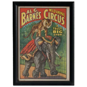 AI G. Barnes, Animal Show Circus Poster, 1895