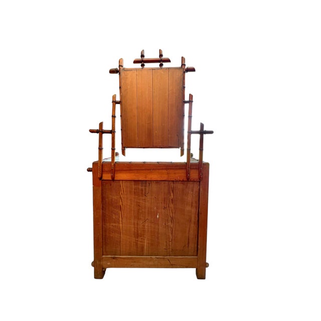 Antique French Commode in Faux Bamboo and Marble with Mirror, 1890s For Sale - Image 12 of 13