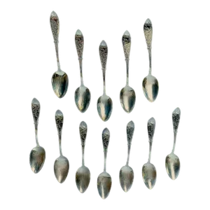 Vintage Silverplate Bird Dessert Spoons, S/12