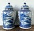 Chinoiserie Vintage Boho Monumental Blue and White Lidded Ginger Jars - A Pair For Sale - Image 3 of 8