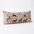 An extra-long lumbar pillow cover made from hand-embroidered Uzbek Suzani cotton — red and blue galloping horses on cream...