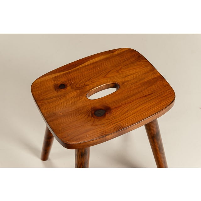 Stools in Stained Pine, 1960s, Set of 3 For Sale - Image 6 of 9