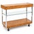 This is a 1970s modern extendable burl olive wood bar cart with chrome supports attributed to designer Milo Baughman for...