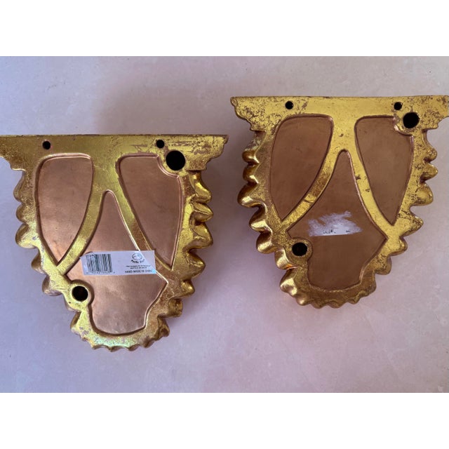 Vintage Hollywood Regency Wall Shelves, A Pair For Sale - Image 6 of 7