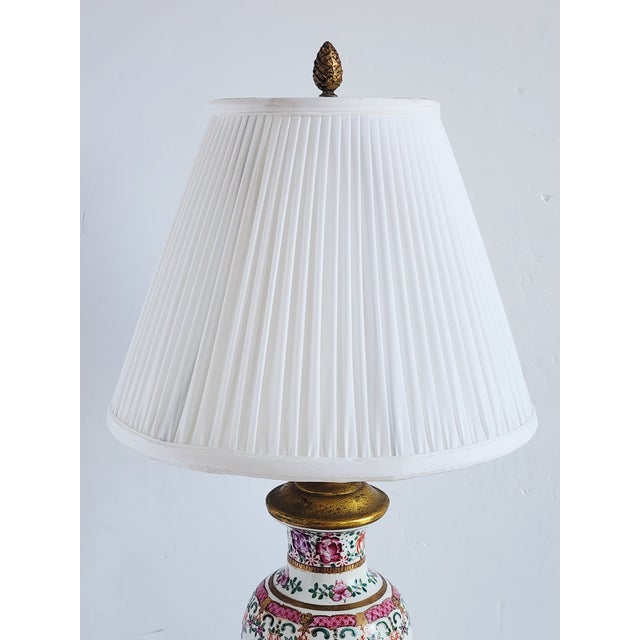 Antique Chinese Famille Rose Table Lamp For Sale - Image 10 of 12
