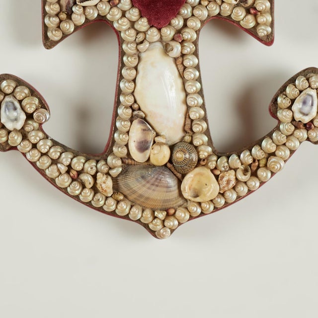 Shell Antique British Colonial Anchor Form Sailor Valentine For Sale - Image 7 of 8