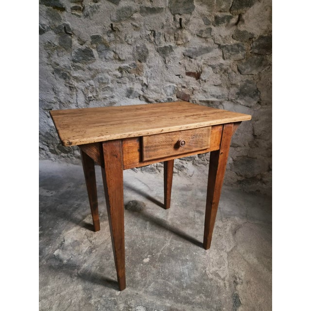 Antique French Worktable and Bistro Chair, 1900s and 1950, Set of 2 For Sale - Image 16 of 18