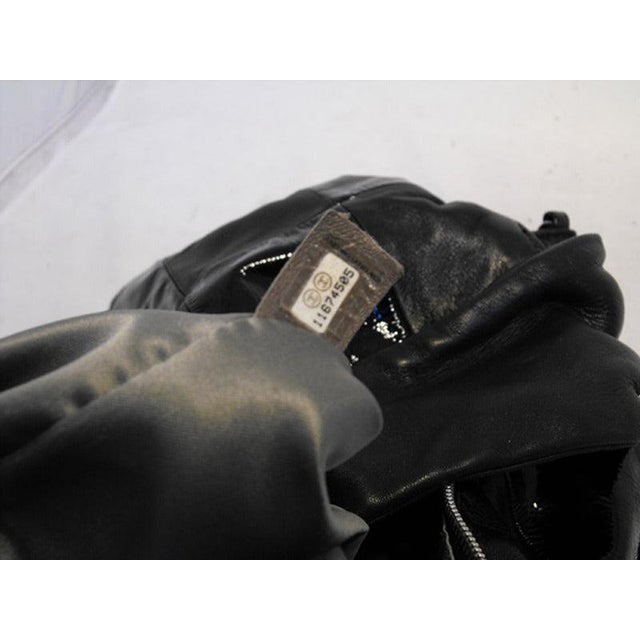 Chanel Black Checkered Leather Shoulder Bag Shopper Tote For Sale - Image 10 of 10