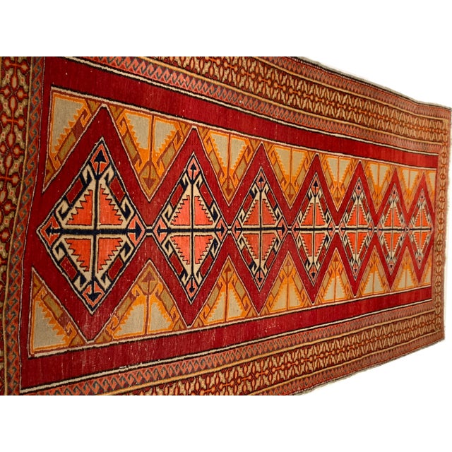 Ruby Red 1920s Antique Geometric Kazak Caucasian For Sale - Image 8 of 10