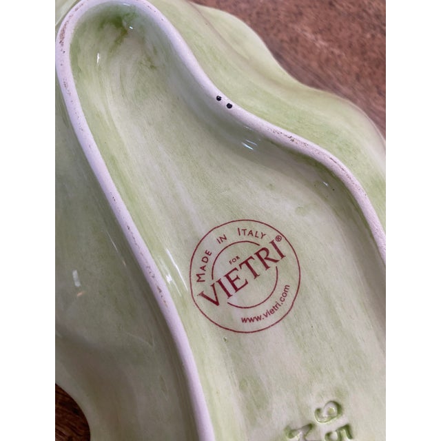 Italian Late 20th Century Vietri Italy Italian Pottery Cabbage Style Leaf Tray For Sale - Image 3 of 6