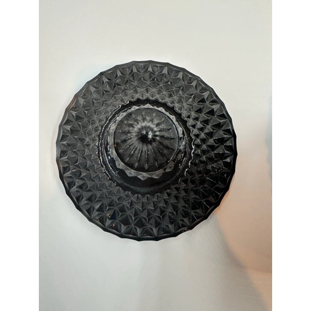 1950s 1950s Mid-Century Modern Cameo Black "Diamond Point" Glass Ice Tub Bucket by Tiara Indiana For Sale - Image 5 of 8