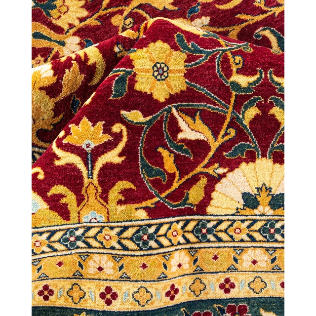 Textile Mogul, One-of-a-Kind Hand-Knotted Area Rug - Red, 8' 2" x 10' 1" For Sale - Image 7 of 8