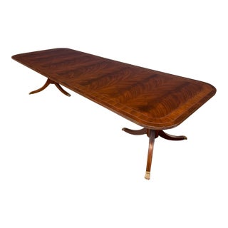 Leighton Hall Multi-Banded Mahogany Dining Table - Showroom Sample For Sale
